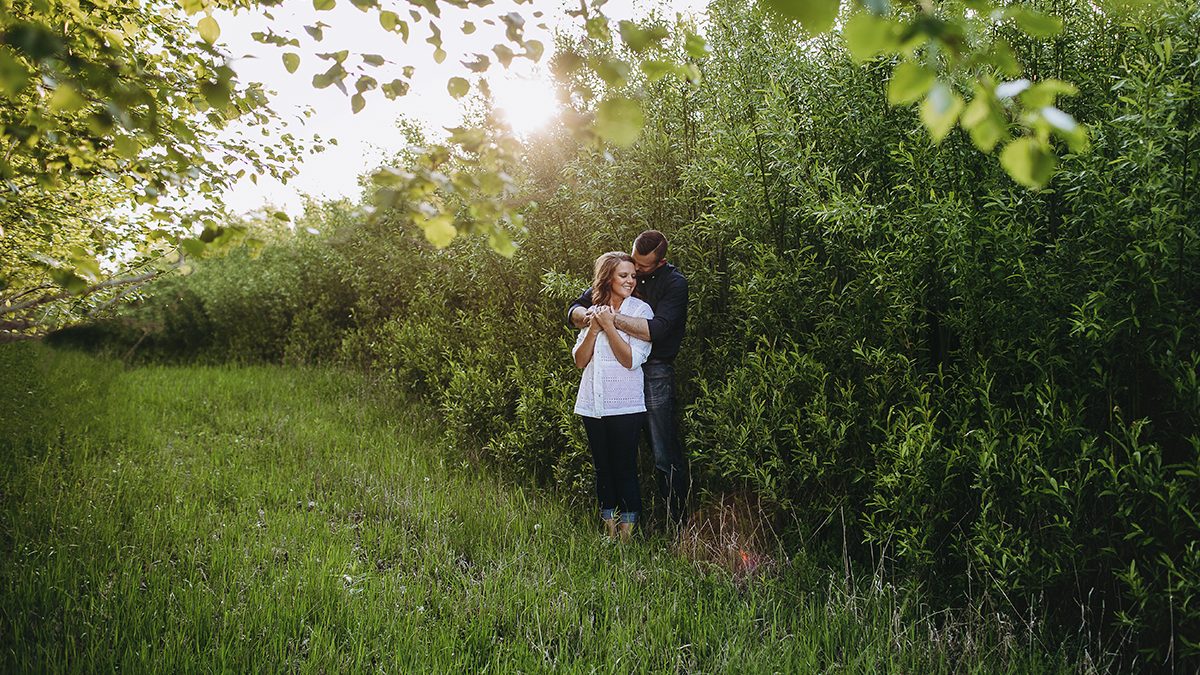 golden hour engagement session in escanaba michigan