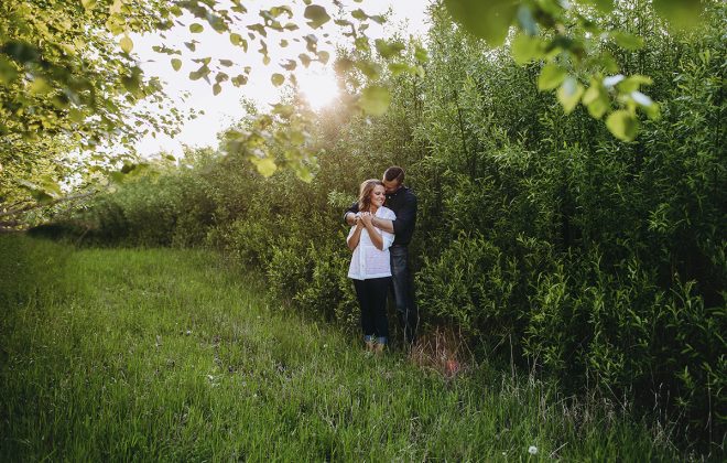 golden hour engagement session in escanaba michigan