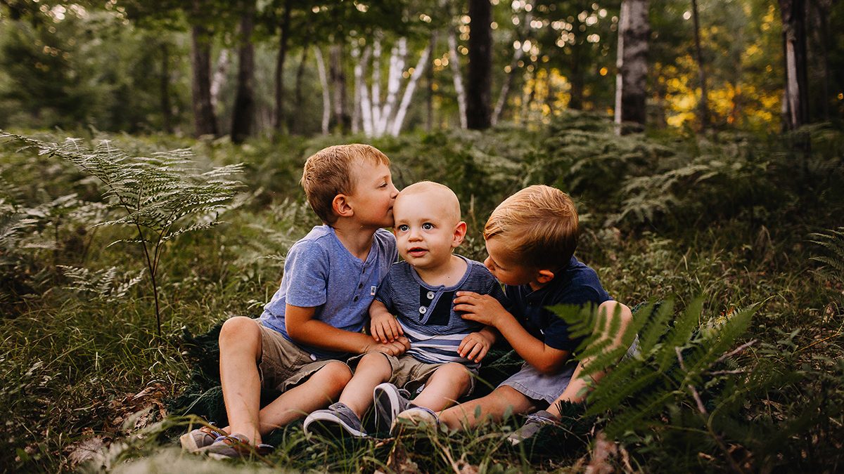 three brothers during escanaba michigan family portrait session