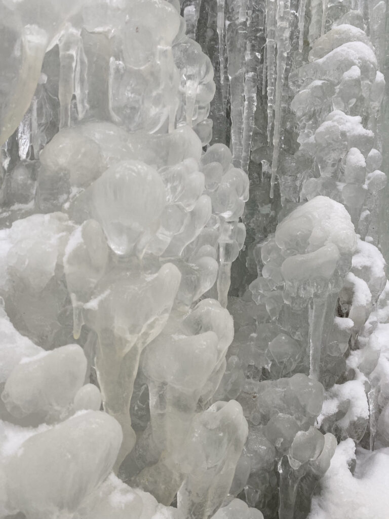 detail shot of ice formations in upper Michigan