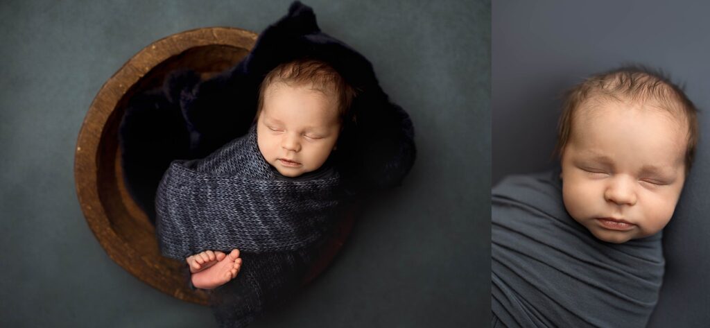 deep blue colors used during newborn session