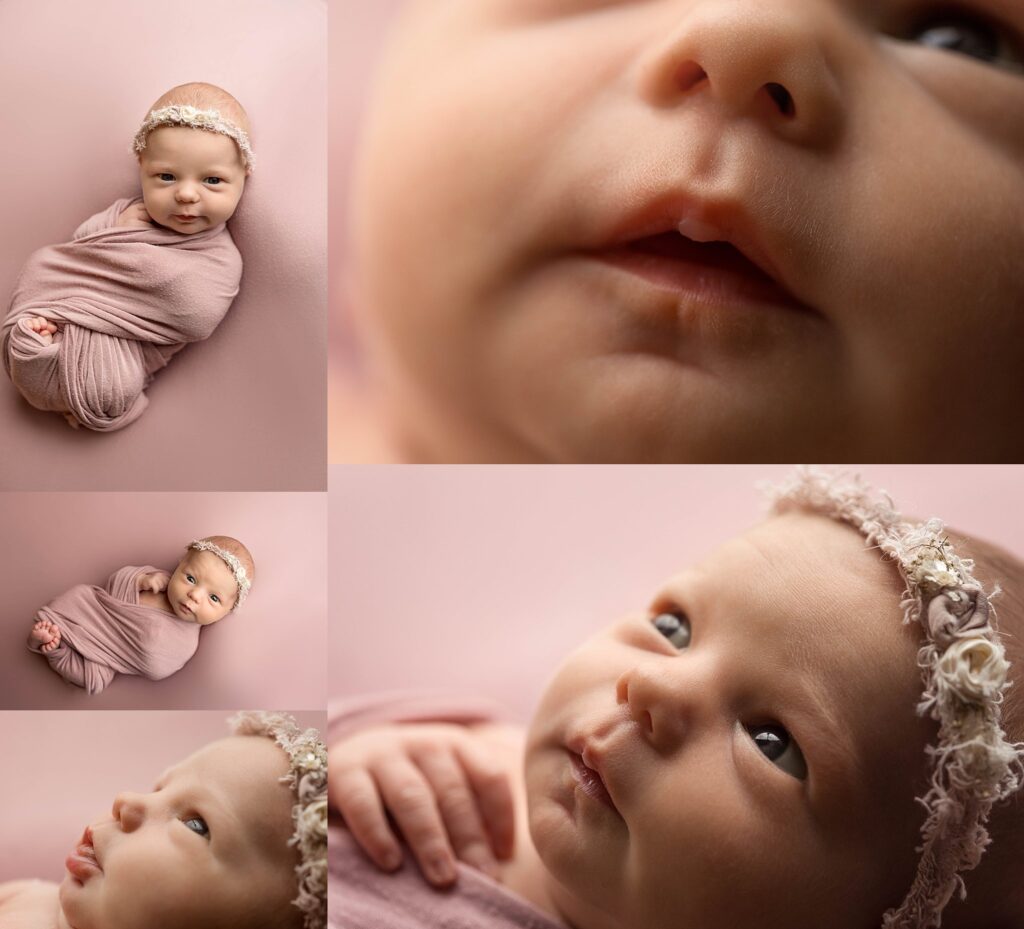 close up details of baby during newborn session
